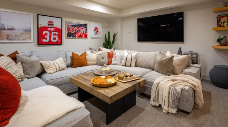 13 Cozy Match-Day Living Rooms With Seriously Stunning Decor