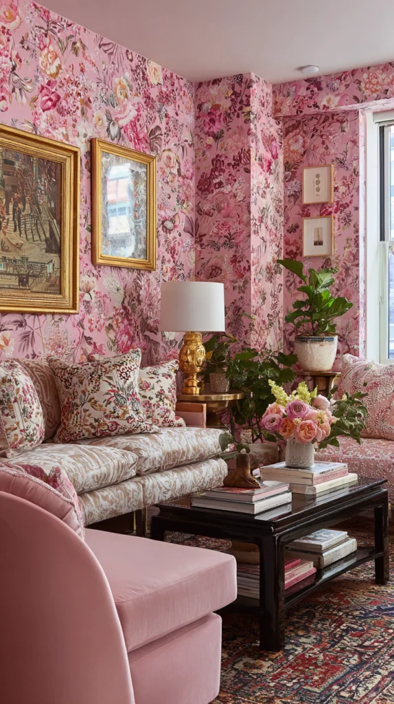 14 Pink Floral Living Room Decor Ideas for a Fresh Elegant Look 13 fr 11 2