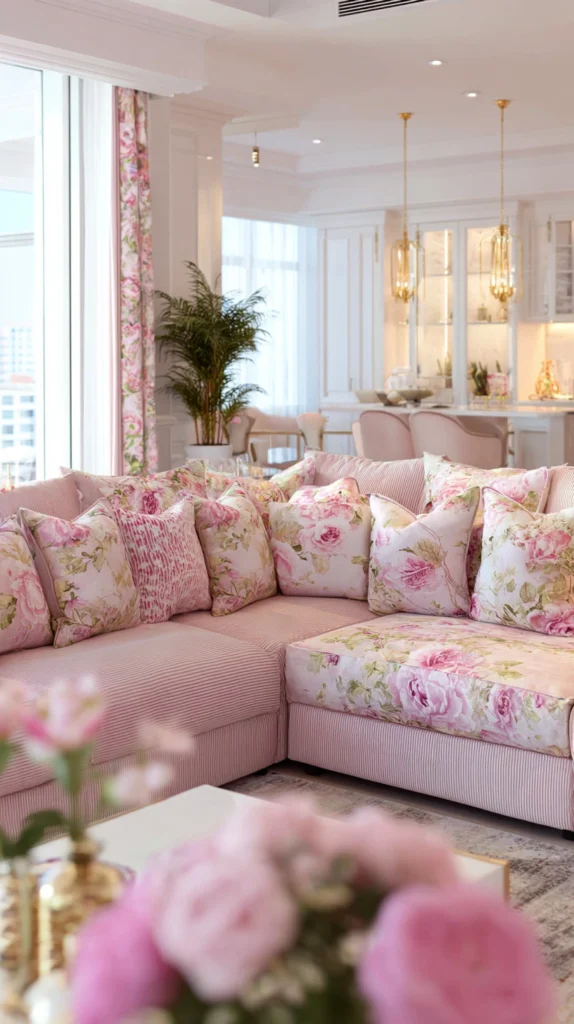 14 Pink Floral Living Room Decor Ideas for a Fresh Elegant Look 15 fr 13 1