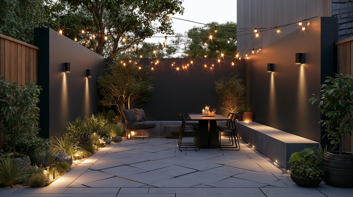 14 Small Backyard Ideas That Add Major Style 1 zainy A modern compact backyard designed as a highly intentio c335f867 c0ce 4a74 9748 613e2523b987 3