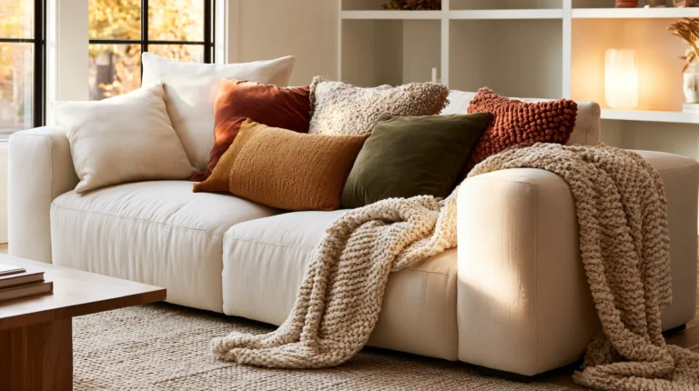 14 Layered Throw Blanket and Pillow Combos for Autumn