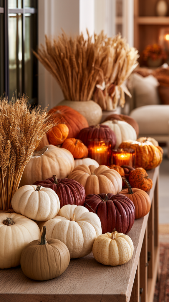 How to Transition Your Home Decor From Halloween to Thanksgiving 3 zainy 2 Keep Your Pumpkins Just Change Their Company A modern 2f83cc59 100d 4e63 8dc7 d5a087711435 2