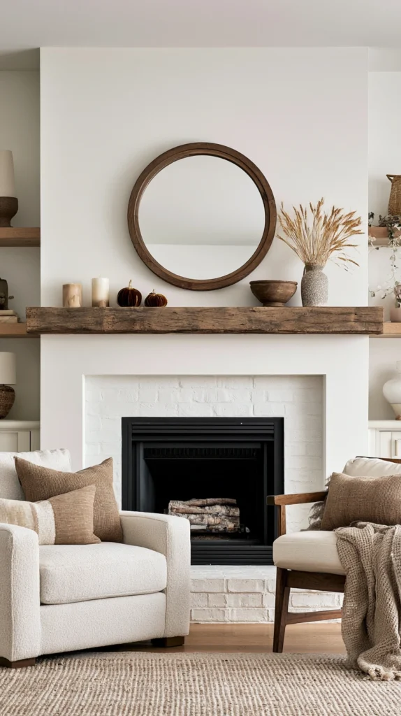 How to Style a Fireplace Mantel for Autumn 6 zainy 5.6. Add Textural Filler Pieces A beautifully balanced e8c1252b e250 4b8b aa80 46fa52b6aa87 1